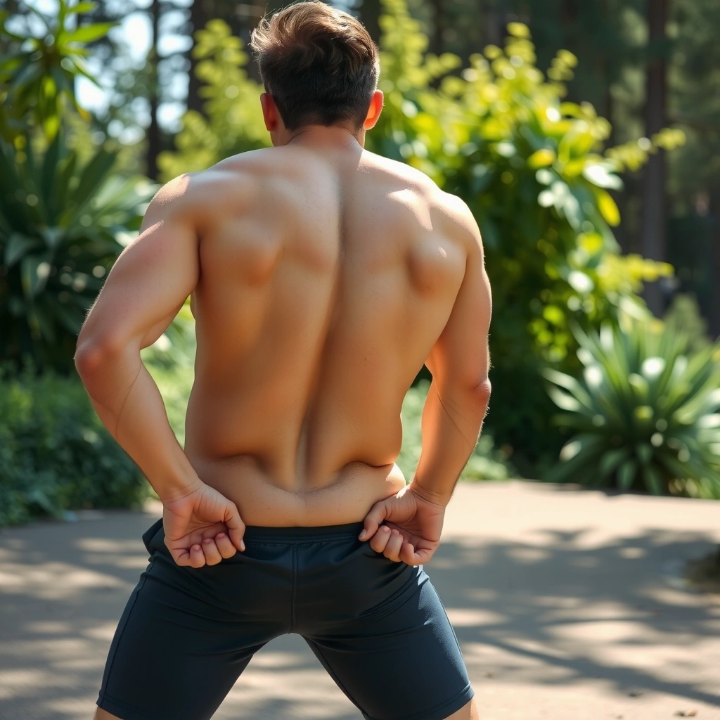 Active man exercising outdoors